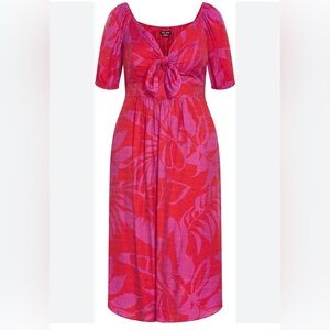 City Chic Red and Pink Dress